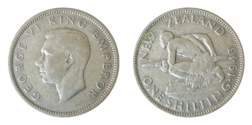 New Zealand, 1943 Shilling, GF