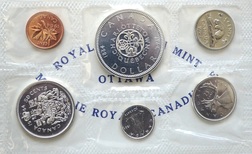 Canada, 1964 Mint Sealed in pliofilm Packet, Brillaint Uncirculated Part Silver Collection