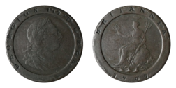 1797 Twopence, Copper Cartwheel, F/GF