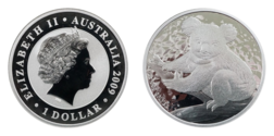 Australia, 2009 Dollar One Ounce 0.999 Fine Silver Koala on branch, UNC Encapsulated