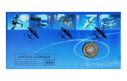 1997 Two Pounds, 'FLIGHTS of GENIUS' First Day Cover, Issued by the Royal Mint UNC