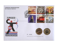 2013 Two Pounds, (2) Coin 'London Underground' Issued by the Royal Mint, in a First Day Cover