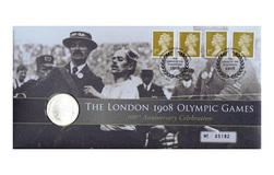 2008 Two Pounds, 'London 1908 Olympic Games' issued by the Royal Mint, in a First Day Coin Cover.