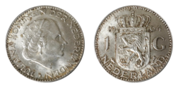 Netherlands, 1964 Silver 1 Gulden, GVF