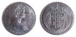New Zealand, 1972 Dollar Cupro-Nickel, UNC in Capsule