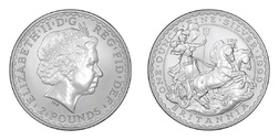 UK, 1999 Two Pounds £2 Silver 0.999 One Ounce Britannia, UNC in Capsule.