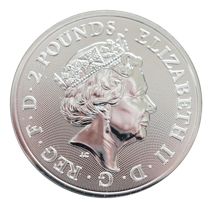 UNC UK // Great Britain 2 POUNDS 2018,Trafalgar Square 1oz .999 SILVER BU Coin