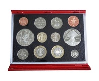 2005 Royal Mint Proof Coin Collection (9 coins) Deluxe Red Leather Case & Certificate, FDC