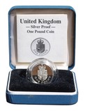 1988 UK, One Pound 'Standard' Silver Proof, issued by the Royal Mint Boxed with Certificate FDC
