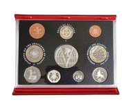 2001 Royal Mint Proof Year Set, in Deluxe Red Leather, with Royal Mint Certificate, FDC