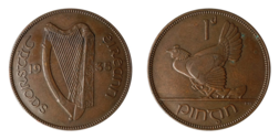 Ireland, 1935 Penny, VF