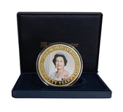Cook Islands, 5 Dollars 2012 Commemorating Queen Elizabeth II Diamond Jubilee, Cup-Nic Gold Plated Proof, FDC Boxed