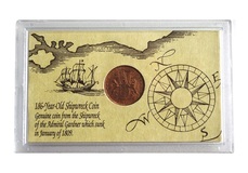 East India Company 1808 "Ten Cash" coin from the shipwreck of "The Admiral Gardner" in Case