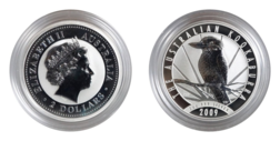 Australia, 2009 2 Dollars Kookaburra 2 oz (0.999) Silver, Choice BU in Capsule