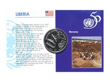 Liberia, 1995 Dollar 'Commemorating 50th Anniversary Nations United For Peace' Mint Sealed Card