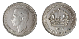 Australia, 1937 Coronation Crown, Issued to commemorate the Coronation of King George VI. VF/GVF