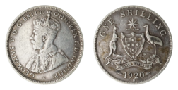 Australia, 1920(m) Silver Shilling, GF/nVF, Scarce