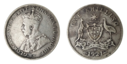 Australia, 1921 (sy) Silver Shilling, GF Rare
