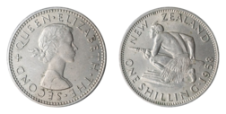 New Zealand, 1958 Shilling, GVF