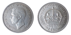 Australia, 1937 Coronation Crown, Issued to commemorate the Coronation of King George VI. GVF