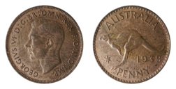 Australia, 1938(m) Bronze Penny, GVF with Lustre