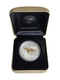 Australian, 2002 Lunar Silver Coin Series 'Year of the Horse' Gilded Edition, Boxed with Cerificate FDC