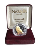 New Zealand, 2006 1$ Dollar 1 Troy Ounce 'NARNIA' Coin (99.9%) Silver with (99.99%) Gold Lion Proof Boxed with Cerificate FDC