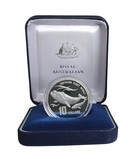 Australian, 1996 $10  Ten Dollars, Silver Piedfort Proof 'Endangered Species' "The Southern Right Whale" Boxed with Certificate FDC
