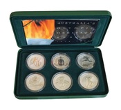 Australia, 1994-1996 'Olympic Heritage Series' (6-Coins) 10 Dollars each struck in .999 pure silver, Boxed with Cetificate FDC