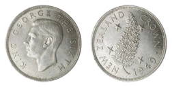New Zealand, 1949 Silver Crown, (Proposed Royal Visit Crown), EF