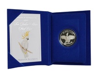Australia, Ten Dollars, 1990 'Birds of Australia Series'  "Cockatoo" Silver Proof Boxed with Certificate FDC