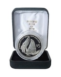 New Zealand, $5 Silver Frosted Proof 2002 coin issue, comemorating America's Yacht Cup, with British Royal Mint Certificate, FDC