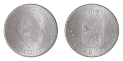 Netherlands, 1973 Silver 10 Gulden, aUNC