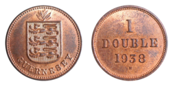 Guernsey, 1938 One Double, GEF Lustre