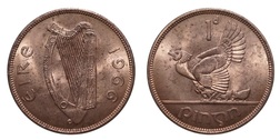 Ireland, 1966 penny, aUNC Good Lustre 164