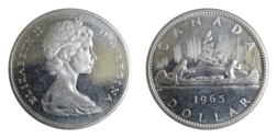 Canada, 1965 'Voyageur' Silver Dollar, Proof aEF