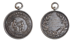 1927 Junior Water Polo Association Silver Medal won by A Downing at the Harpurhey Swimming Baths, Manchester