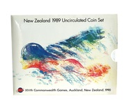 New Zealand, 1989 Unciculated Coin Set, XIVth Commonwealth Games, Auckland, New Zealand, 1990, UNC