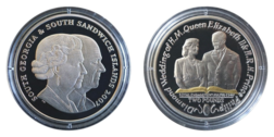 South Georgia & South Sandwich Islands. 'Diamond Wedding' £2 "Royal Engagement"  Silver Proof in Capsule FDC