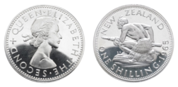 New Zealand, 1965 Shilling, UNC/PL