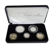 United Kingdom, 2007 Piedfort Silver Proof (5-Coin) Collection, Box with Certificate, FDC