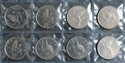UK Decimal 1984 Ten Pence (x 8) Coins, Scarce UNC