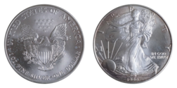 US, 1999 1 ounce Silver 0.999, American Eagle, in capsule aUNC