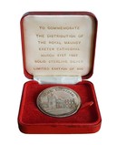 The Royal Maundy 1983 'Exeter Cathedral' Sterling Silver large Medallion Boxed with Certificate, EF