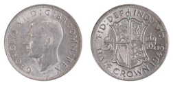 1943 George VI Silver  Half crown, EF 73139