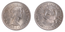 New Zealand, 1964 Shilling, EF