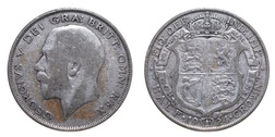 1924 George V Silver Half crown, GF scarce 15561