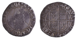1560-61 Silver Shilling, Elizabeth I. nVF with some old graffiti