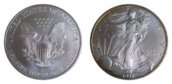 US, 1997 Dollar 1 ounce 0.999 silver Eagle, UNC