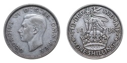 1938 Eng Shilling, GF scarce